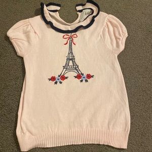 Janie and Jack size 5 pale pink Paris sweater